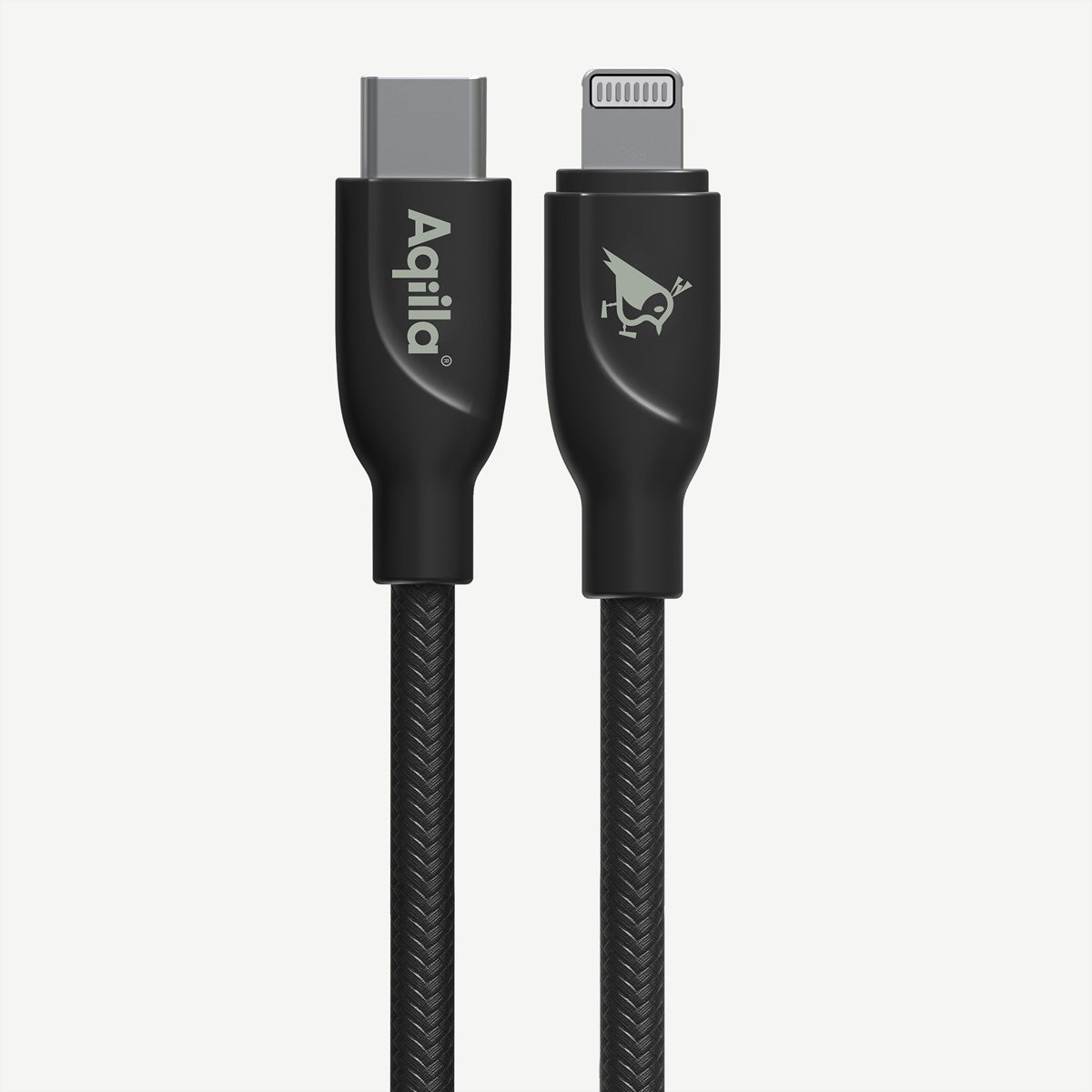 Aqiila USB-C auf Lightning Kabel – USB 2.0 (480 Mbit/s) – 1 m – PD 30 W – Geflochten – Schwarz