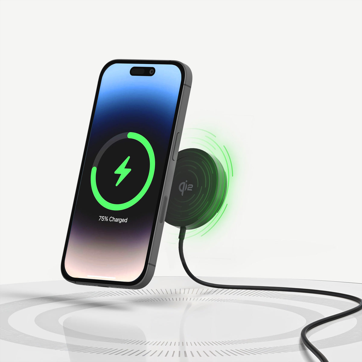 Aqiila Magnetladegerät Kabelloses Ladegerät 15 W – Qi2, MagSafe-kompatibel – für Smartphones