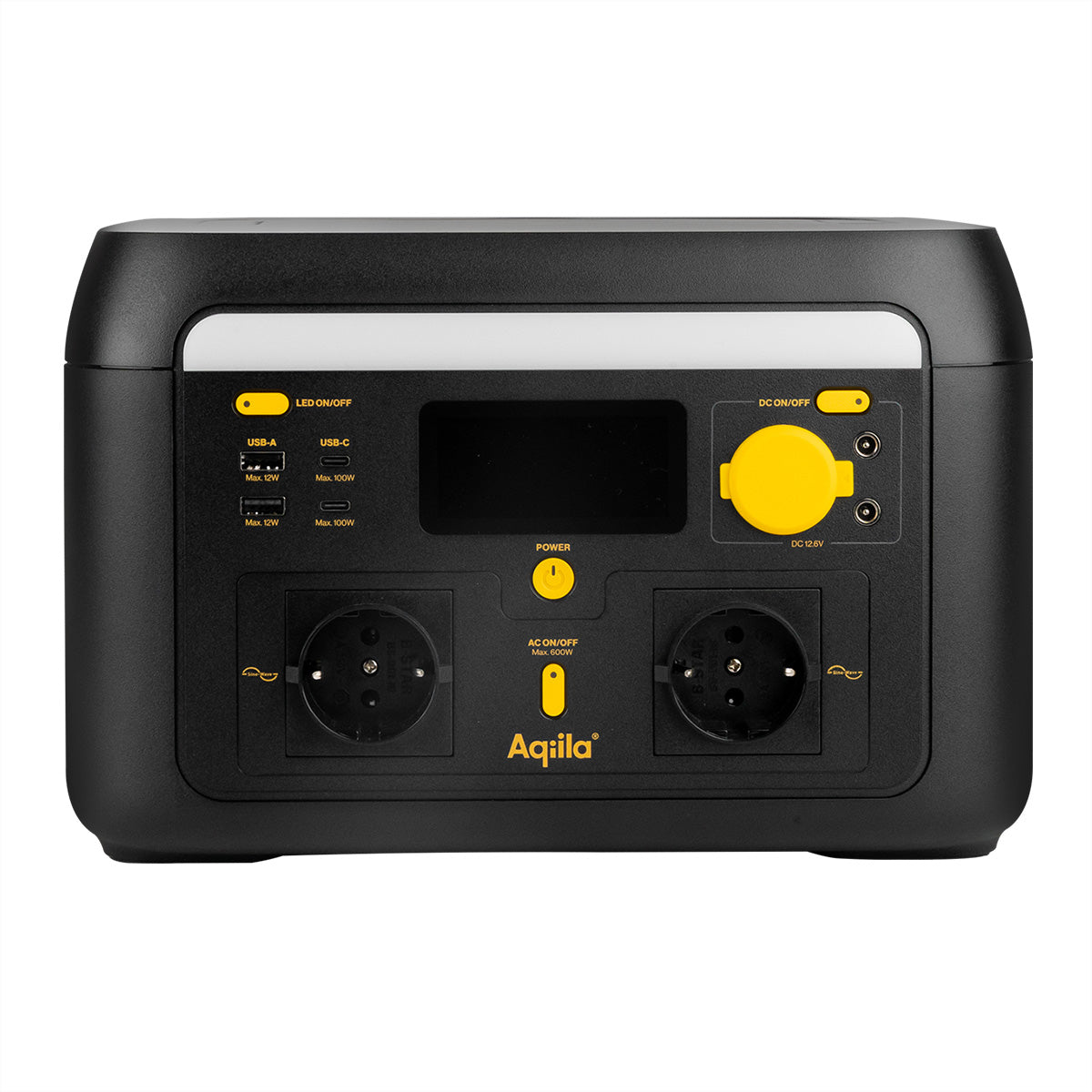 Aqiila Powerbird S600 – Powerstation, 512 Wh, 1'000 W AC, LiFePO4, 2× Schuko (Typ F), WLAN, LCD