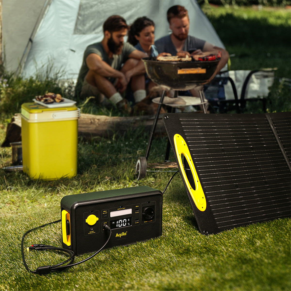 Aqiila Sunbird P100 Solarpanel-Ladegerät 100 W – Monokristallin, IP65, USB-C×1, USB-A×1