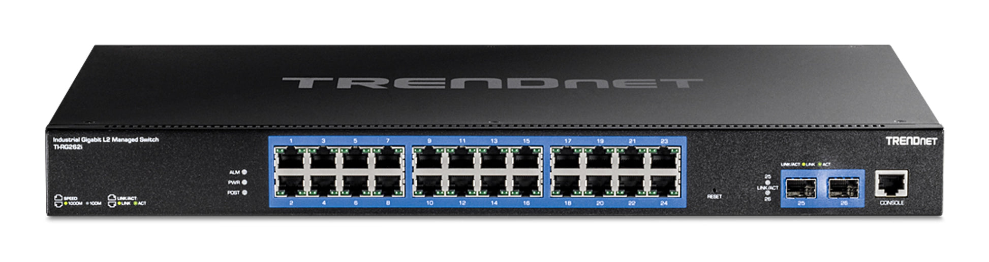 TRENDnet TI-RG262i – Managed L2 Switch – 24× 1G, 2× SFP, 19", 1U