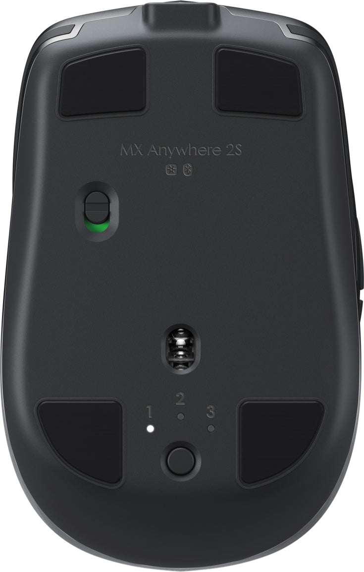 Logitech MX Anywhere 2S Mobile Maus – kabellos, Bluetooth, 4000 dpi, 7 Tasten, für Rechtshänder, Graphit
