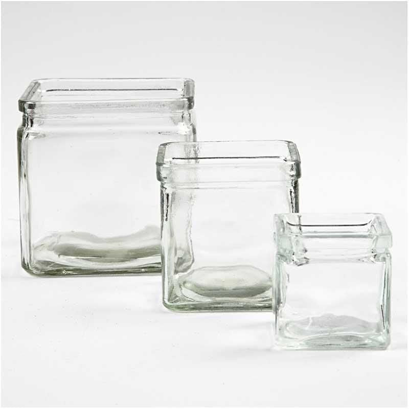 Creativ Company Kerzenglas – Glas, Transparent – 5,5 × 5,5 × 5,5 cm – 12-teilig