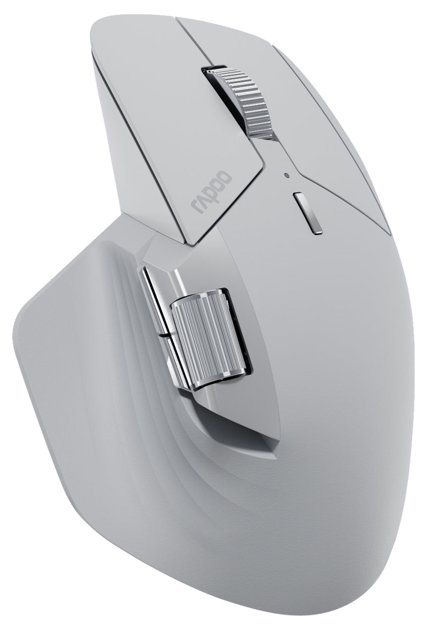 Rapoo MT760L Gaming-Maus – Kabellos, 4000 dpi, 10 Tasten, Rechtshänder, Wiederaufladbar, Grau