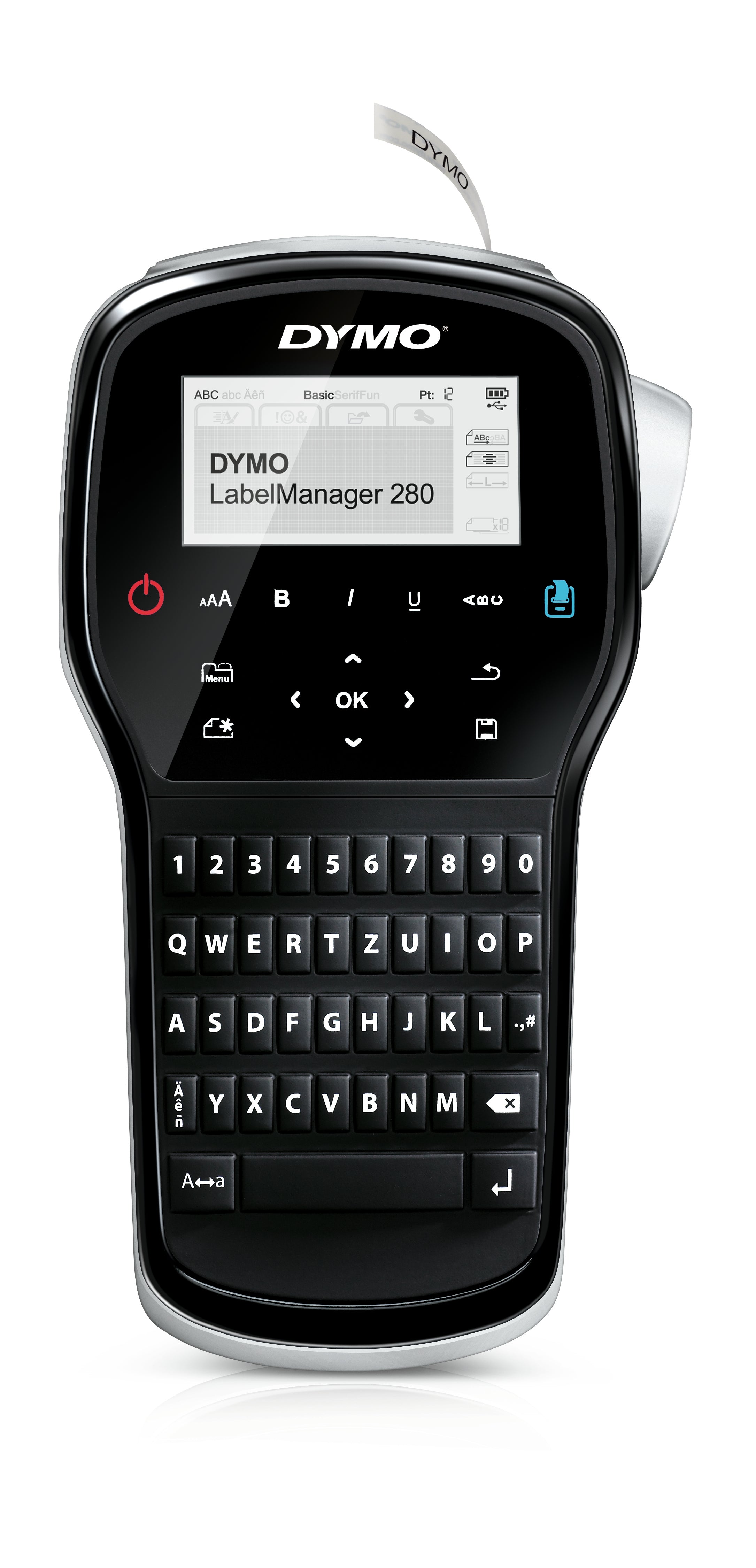 DYMO LabelManager 280 – Beschriftungsgerät für D1-Bänder 6–12 mm, USB, wiederaufladbar