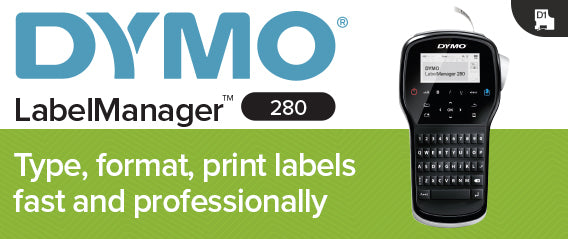 DYMO LabelManager 280 – Beschriftungsgerät für D1-Bänder 6–12 mm, USB, wiederaufladbar