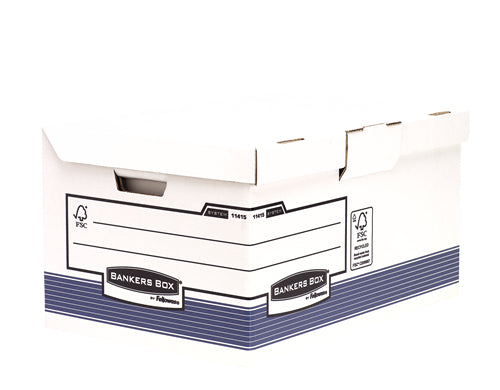Fellowes Bankers Box Archivschachtel – für A4, B 390 × H 310 × T 560 mm, FastFold, stapelbar, blau, 10 Stück