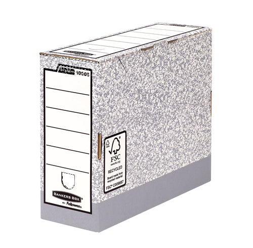 Fellowes Bankers Box Archivschachtel A4 – 111 × 327 × 265 mm, grau, Karton, 10er Pack