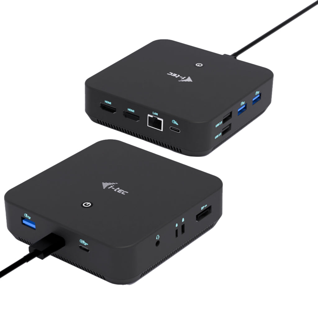i-tec Dockingstation – USB-C, 1× DP, 2× HDMI, 5× USB-A, 100 W PD, GbE, 3,5 mm Audio, für Windows/Mac/Linux