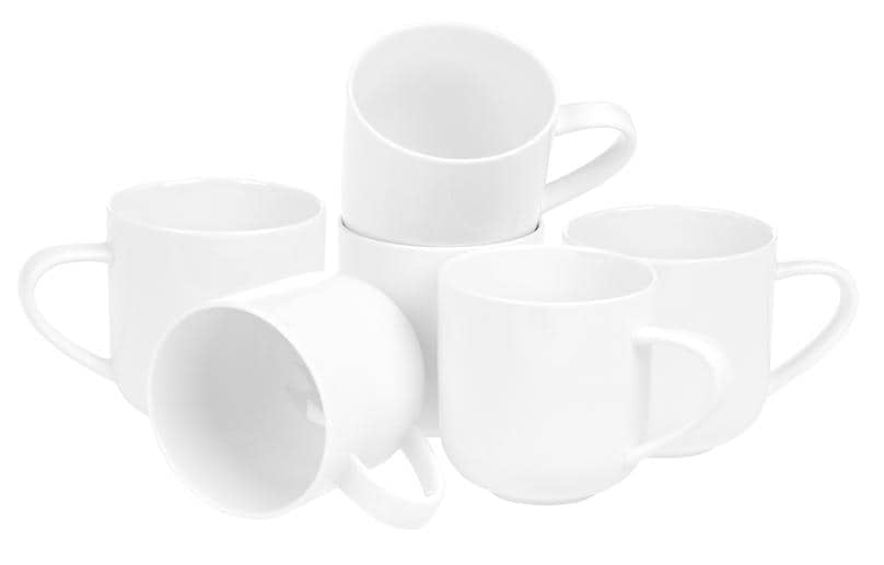 Furber. Kaffeetasse – 6er Set, 400 ml, Ø 9 cm, Knochenporzellan, Weiss, spülmaschinenfest, mikrowellengeeignet