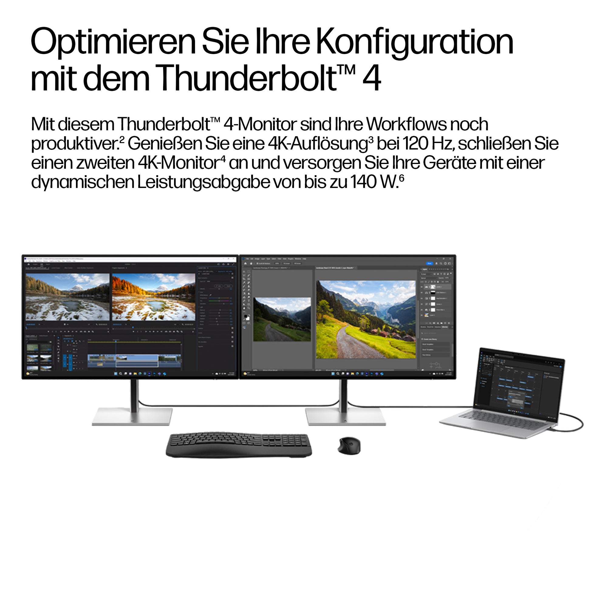 HP Series 7 Pro 732xk – 31,5", 3840 × 2160 (4K), IPS Schwarz, 120 Hz, Thunderbolt 4, LAN, HDR