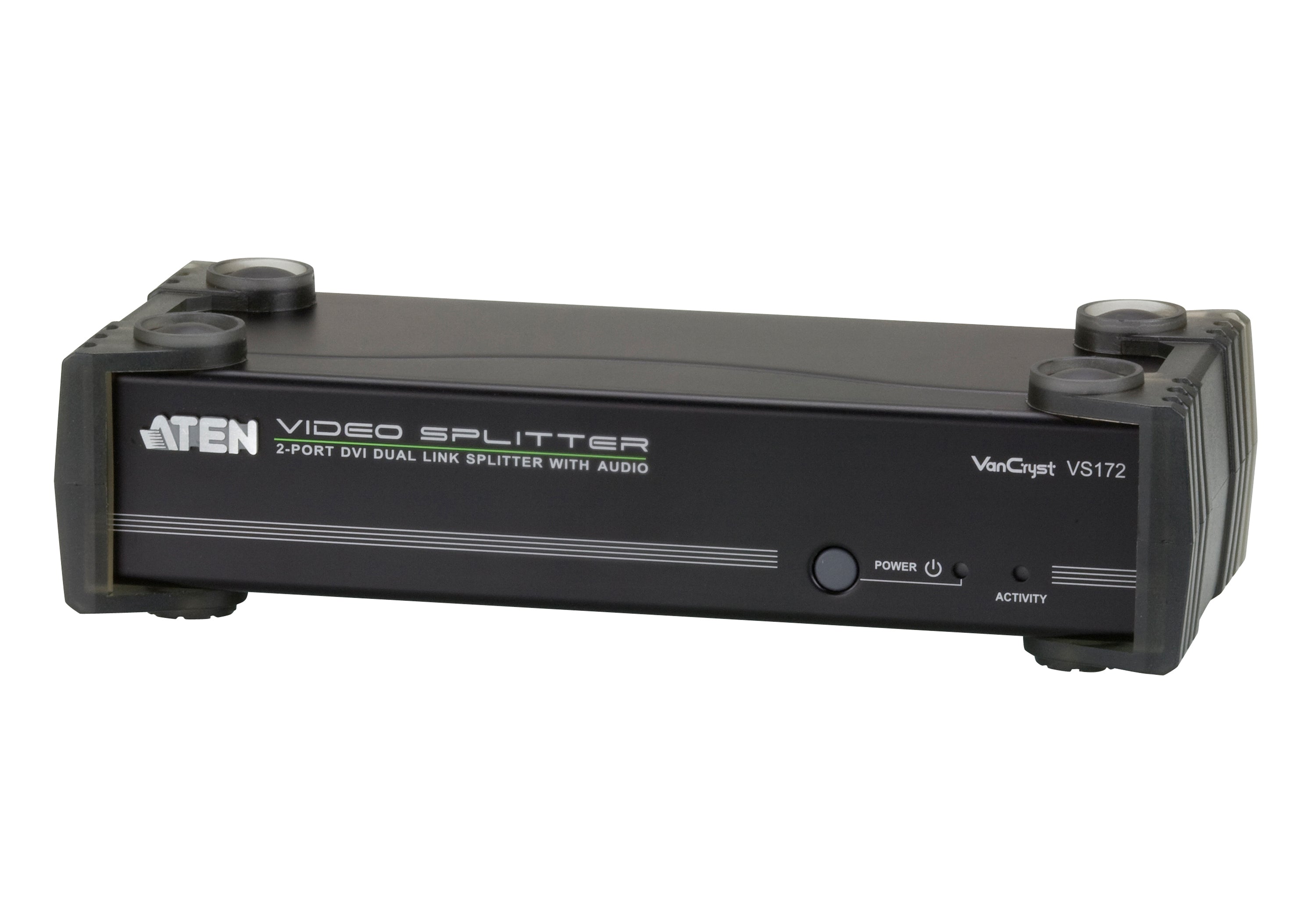 ATEN VS172 – DVI-Splitter – DVI-D DL, 3 Ausgänge, 2560×1600, 3,5 mm Audio – Schwarz, Metall