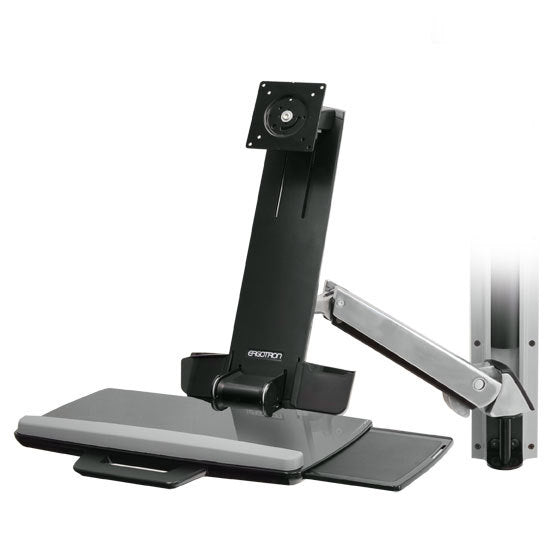 Ergotron StyleView Sit Stand Combo Arm Polished – Monitorarm, höhenverstellbar, Silber