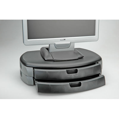 ROLINE Trend – Monitor-Tischständer – freistehend – 1 Monitor – bis 20 kg/Monitor – 2 Schubladen – Grau