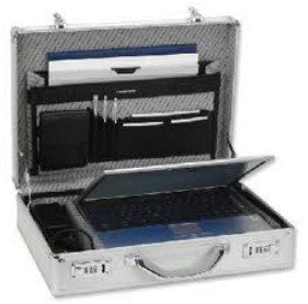 Alumaxx Notebook-Tasche bis 17" – Aluminium, abschliessbar – Silber
