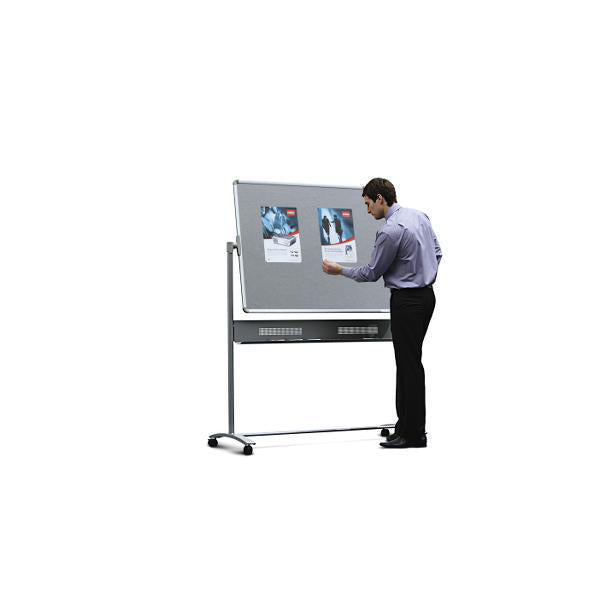 Nobo Whiteboard – 120 × 90 cm, Stahl, magnetisch, mobil, beidseitig, drehbar, inkl. Stiftablage