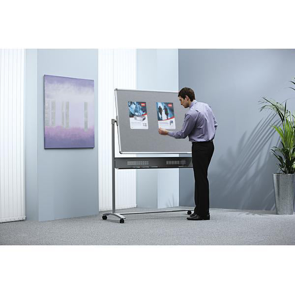 Nobo Whiteboard – 120 × 90 cm, Stahl, magnetisch, mobil, beidseitig, drehbar, inkl. Stiftablage
