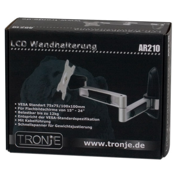Tronje Wandhalterung – Vollbeweglich – 15–24" – VESA 75×75–100×100 – bis 12 kg – AR210