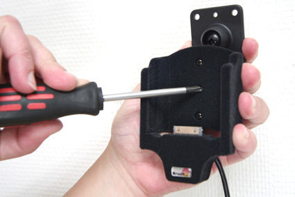 Brodit Auto-Halterung, feste Montage, mit Ladefunktion, Kugelgelenk – für iPhone 4/4S – Schwarz
