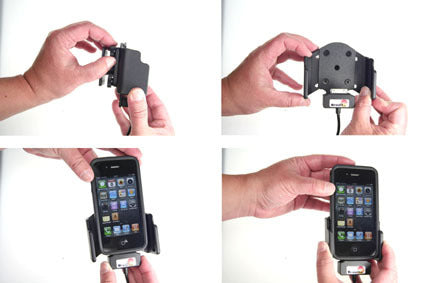 Brodit Aktive Halterung für feste Montage – Aktive Halterung – für Apple iPhone 4/iPhone 4S – Schwarz