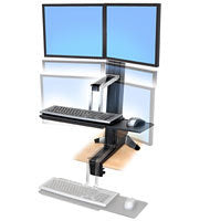 Ergotron WorkFit-S Dual Wandhalterung – bis 24", VESA 75×75, 100×100 mm, 14,0 kg, drehbar