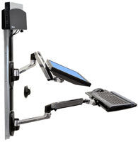 Ergotron LX ARM II – Wandhalterung, bis 32", VESA 75 × 75/100 × 100 mm, höhenverstellbar, neigen/schwenken, schwarz und silber