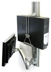 Ergotron CPU Halter Universal – Gerätehalterung (Tablet/Panel) – Klemme/Durchführung – bis 22,7 kg – verstellbar