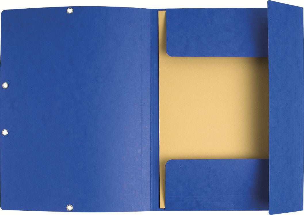 Exacompta Gummibandmappe A4 – Karton, Blau, 3 Klappen, bis 250 Blatt, 10 Stk.