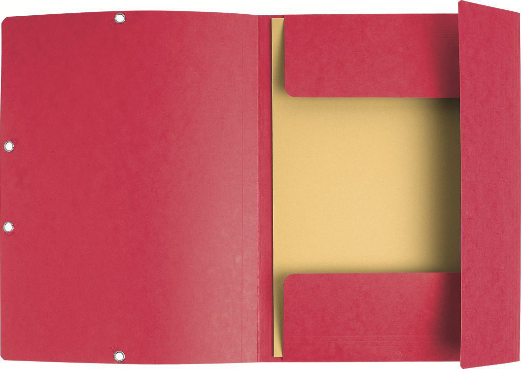 Exacompta Gummibandmappe A4 – 3 Klappen, Karton, Rot, bis 250 Blatt, 10 Stk.