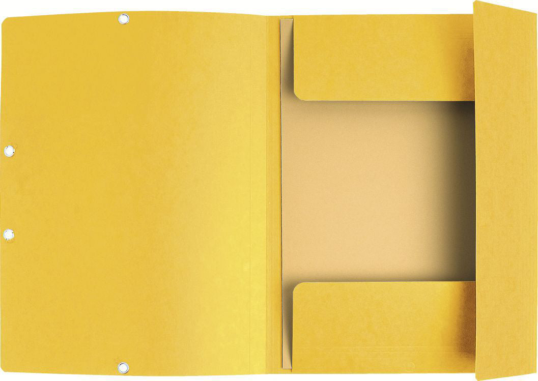 Exacompta Gummibandmappe A4 – 3 Klappen, Gummiband, Karton, Gelb, bis 250 Blatt, 10 Stk.