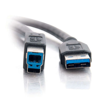 C2G USB-A auf USB-B Kabel – USB 3.2 Gen 1 (5 Gbit/s) – 2 m – Schwarz – für PC und Mac