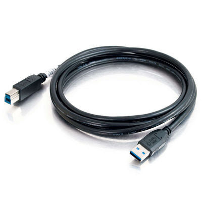 C2G USB-A auf USB-B Kabel – USB 3.2 Gen 1 (5 Gbit/s) – 2 m – Schwarz – für PC und Mac