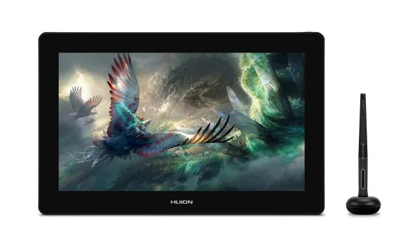HUION Kamvas Pro 16 Plus 4K GT1562 Stiftdisplay, 15,6", Stift + Touch, Grau, für Windows, macOS, Linux