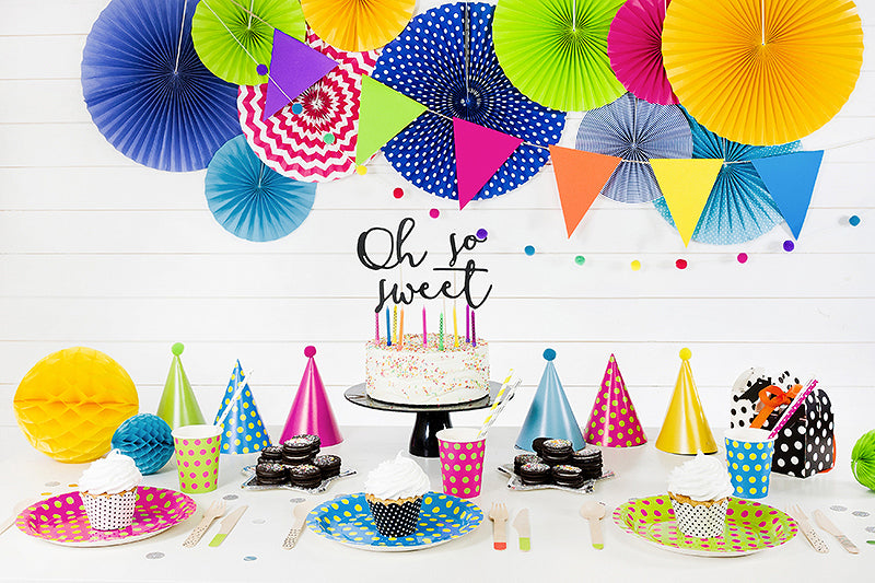 PartyDeco Geburtstagskerzen – mehrfarbig – 6 cm – 6 Stk