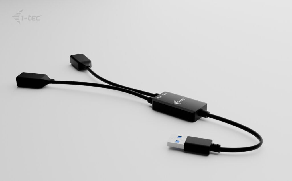 i-tec USB-A (Stecker) Multiport-Adapter – 2× USB-A (Buchse), USB 3.2 Gen 1