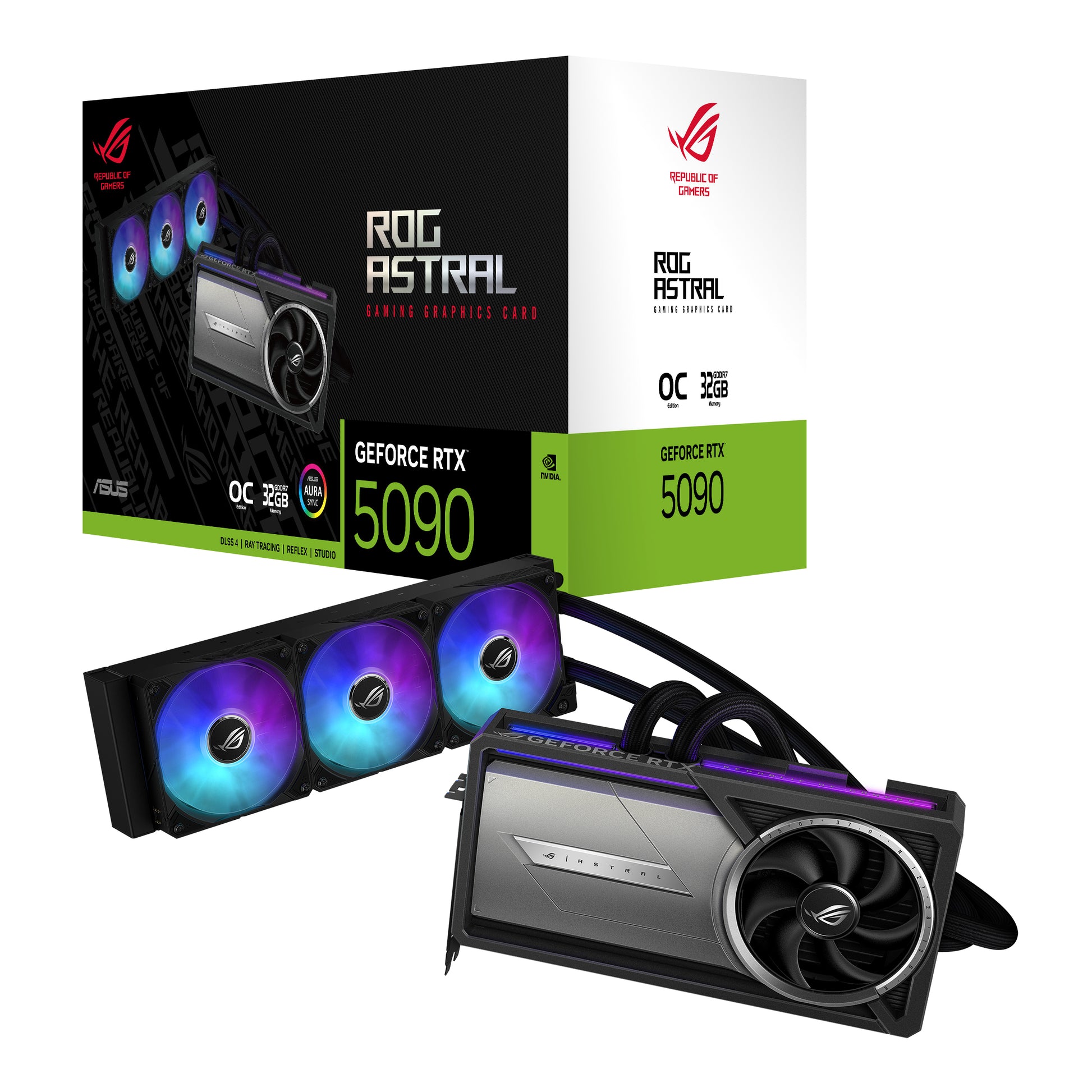 ASUS ROG-ASTRAL-LC-RTX5090-O32G-GAMING – PCIe Grafikkarte – 3×DP, 1×HDMI, PCIe 5.0, 1×16-Pin
