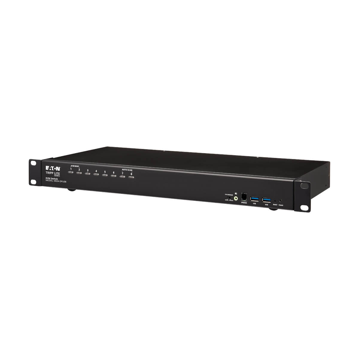 Tripp Lite B024-DPU08 – 8-Port DP KVM-Switch – 4096 × 2160/60 Hz, USB 3.0-Hub, Audio, 1U Rack