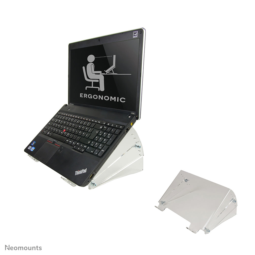 Neomounts Laptop-Ständer – bis 22", höhenverstellbar, neigbar – Transparent