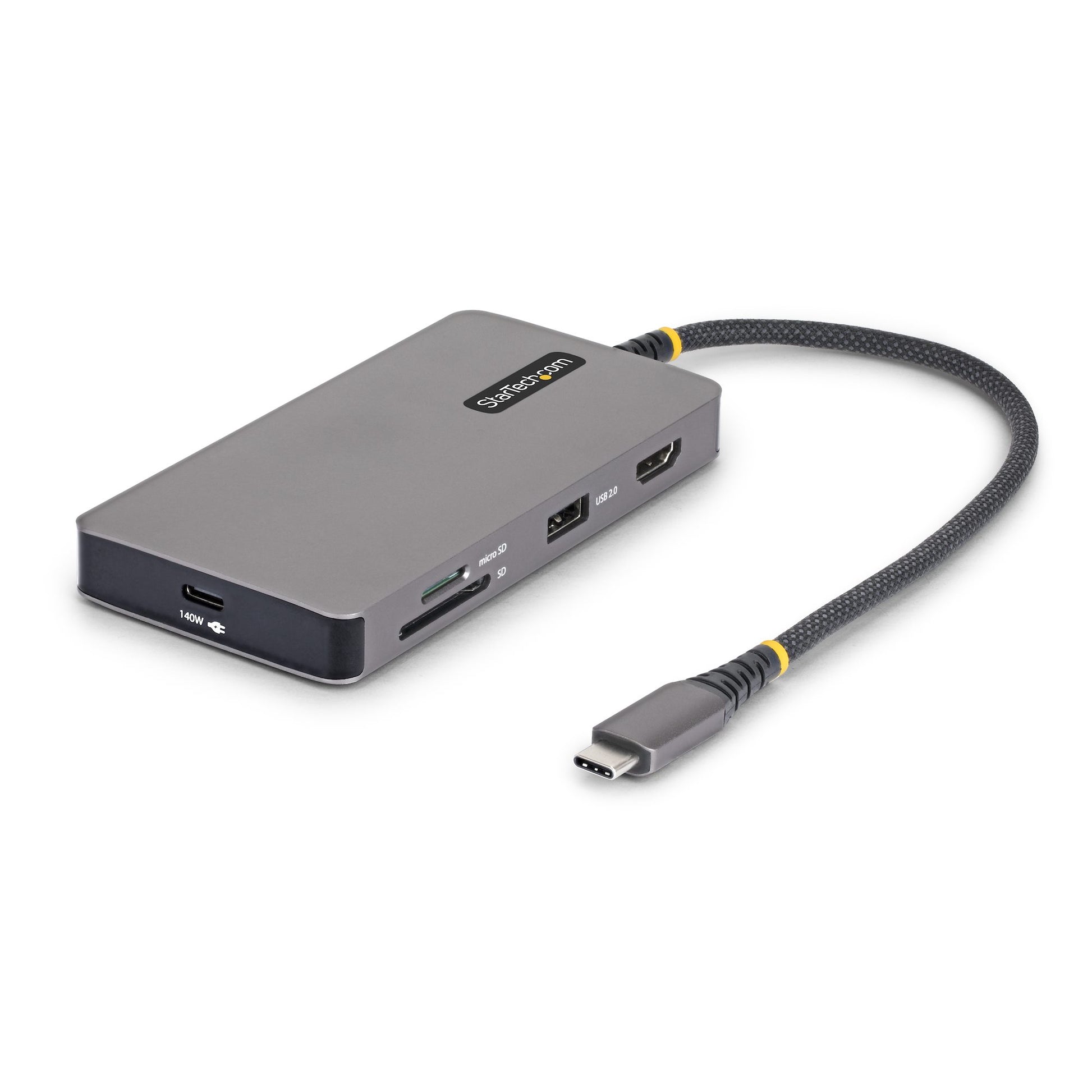 StarTech.com 305B-USBC-MULTIPORT Multiport-Adapter – USB-C, 1× HDMI, 3× USB-A, 2× USB-C, 140 W PD, GbE, SD/mic