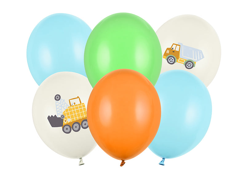 PartyDeco Luftballons Baustelle – mehrfarbig – Ø 30 cm – Latex – 6 Stk
