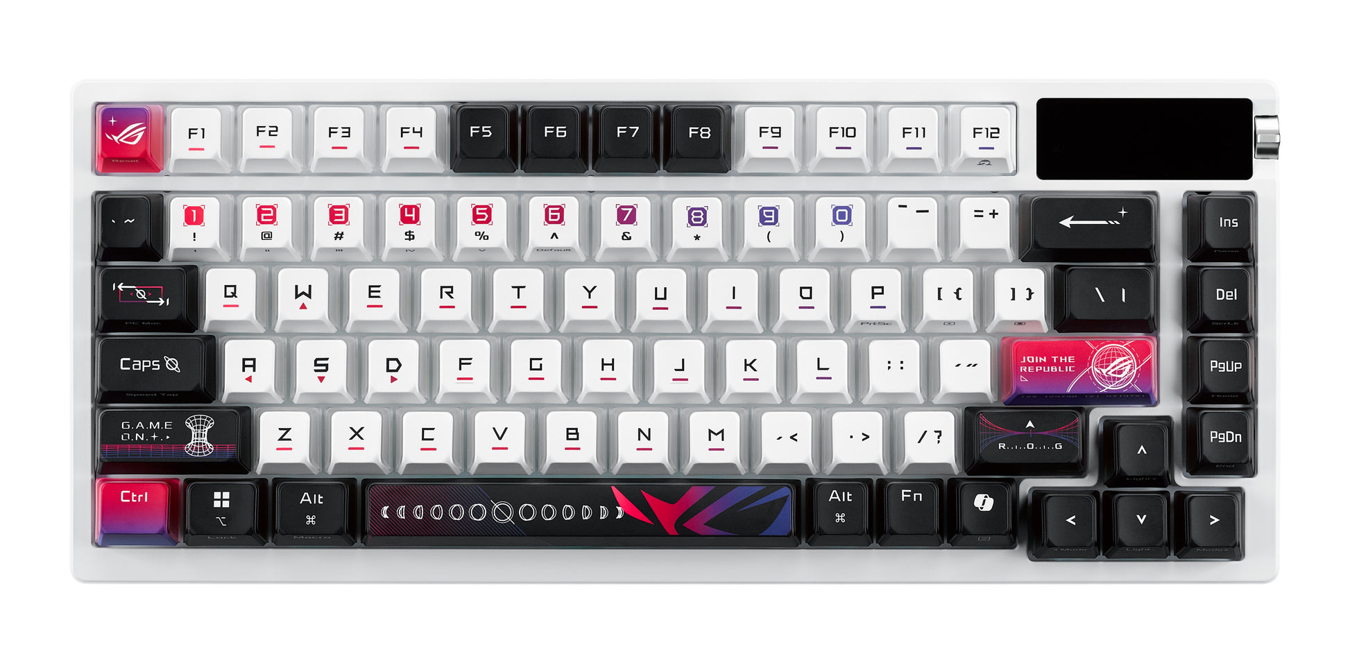 ASUS ROG Azoth X – Gaming-Tastatur 75% – Mechanisch – Bluetooth & 2,4 GHz (USB-A-Empfänger), USB-C, RGB
