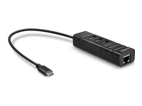 Lindy 43249 USB-Hub – USB-C, 3× USB-A, GbE