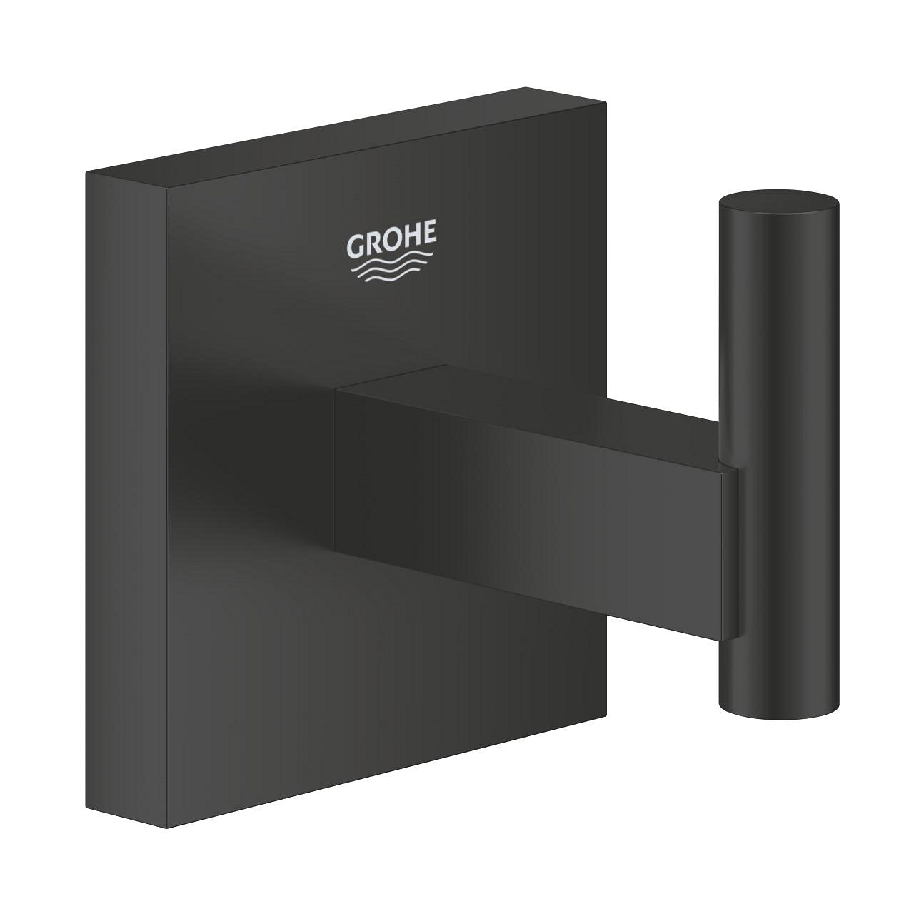 GROHE Haken Start Cube – 5,4×5,4×5,4 cm, Metall, 5 kg, zum Schrauben, Schwarz