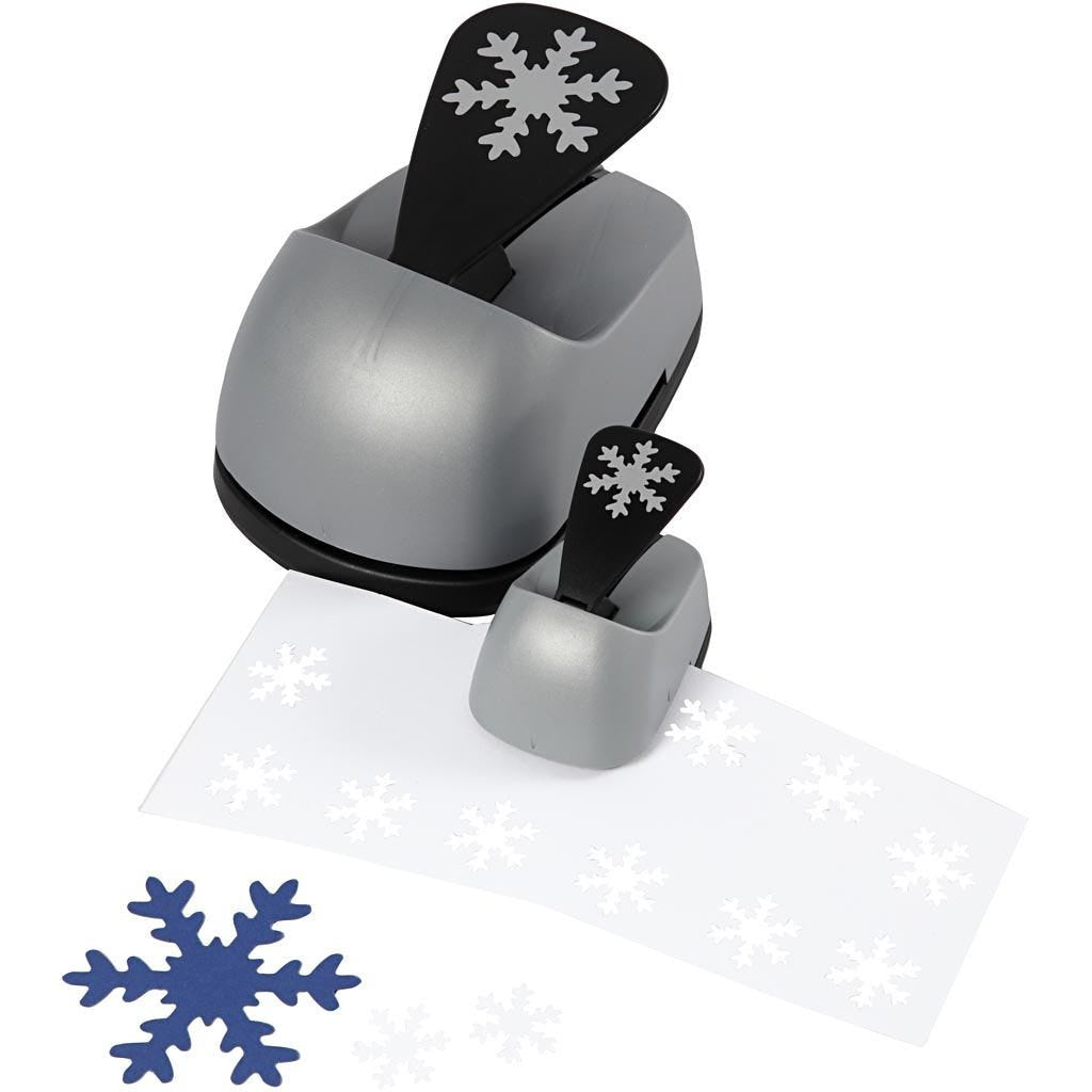 Creativ Company Ausstechförmchen – Schneeflocken – 3 Stück – Ø 75 mm – Schwarz/Grau – für Papier