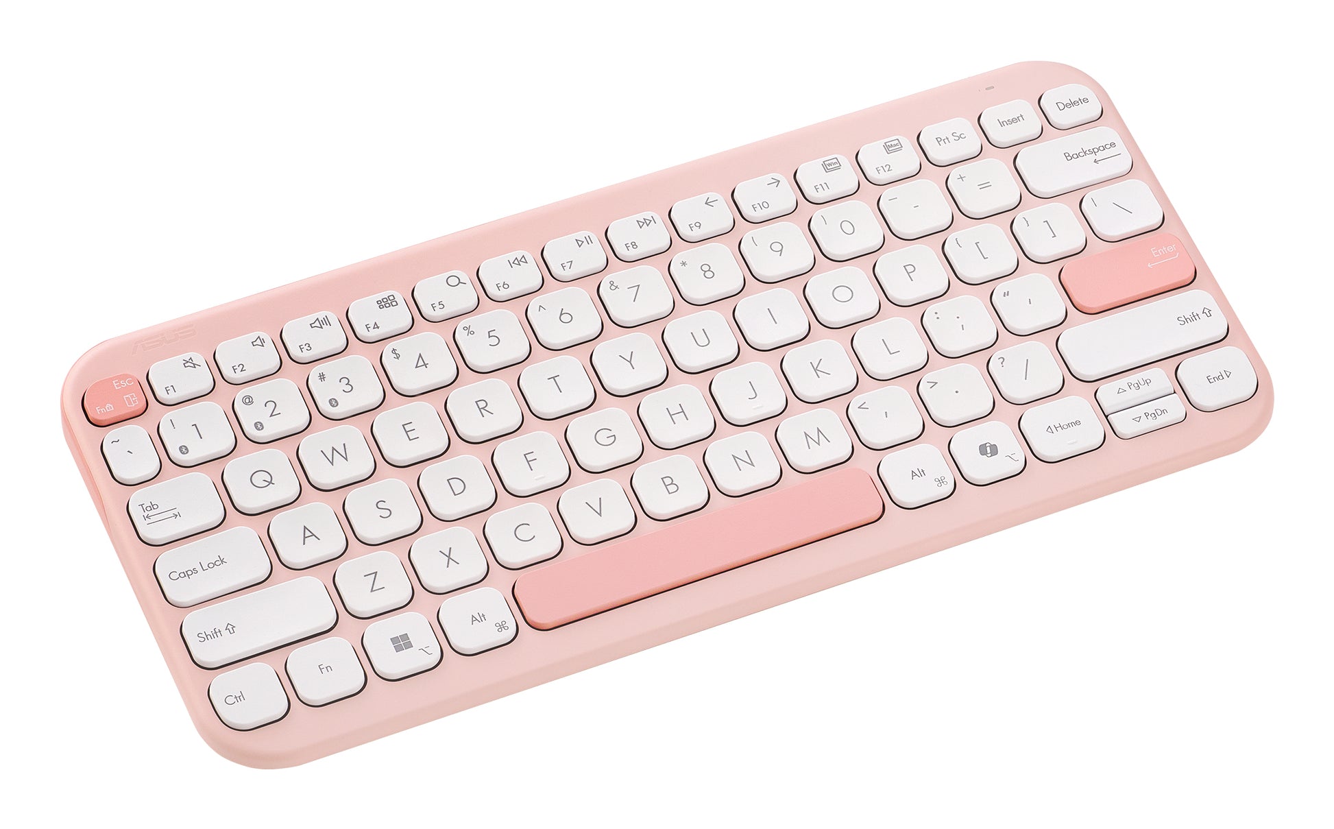 ASUS Marshmallow KW100 – Tastatur 75% – Schere – Bluetooth – QWERTZ (DE) – ohne Ziffernblock – Pink