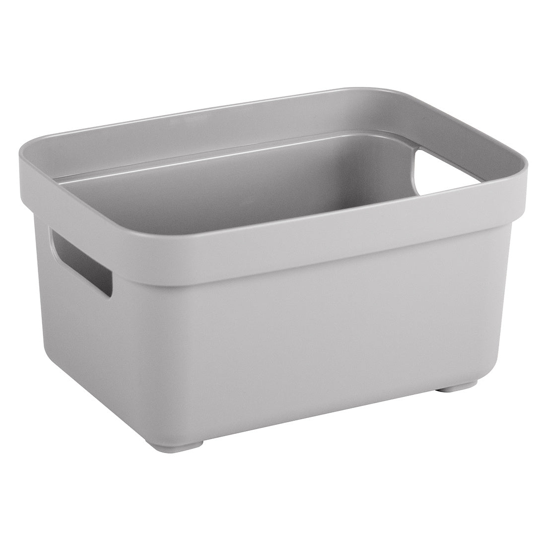 Sigma home Aufbewahrungsbox 2,5 l (ohne Deckel) – Kunststoff – Grau – stapelbar, mit Griff – 177 × 128 × 93 mm
