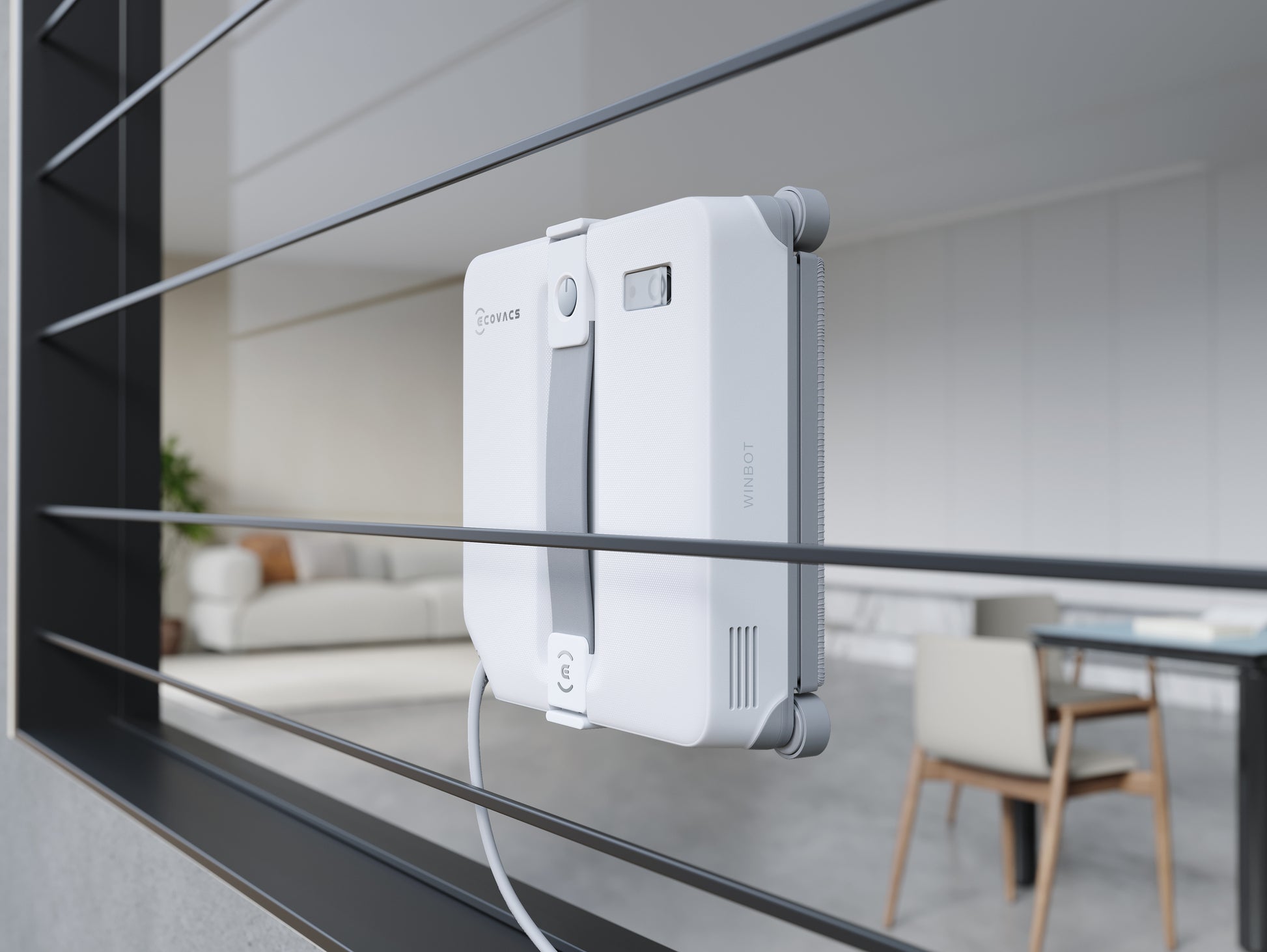 Ecovacs Fensterreiniger WINBOT MINI 2 – 0,23 l – weiss/grau – Akku – 21,5 × 21,5 × 5,5 cm