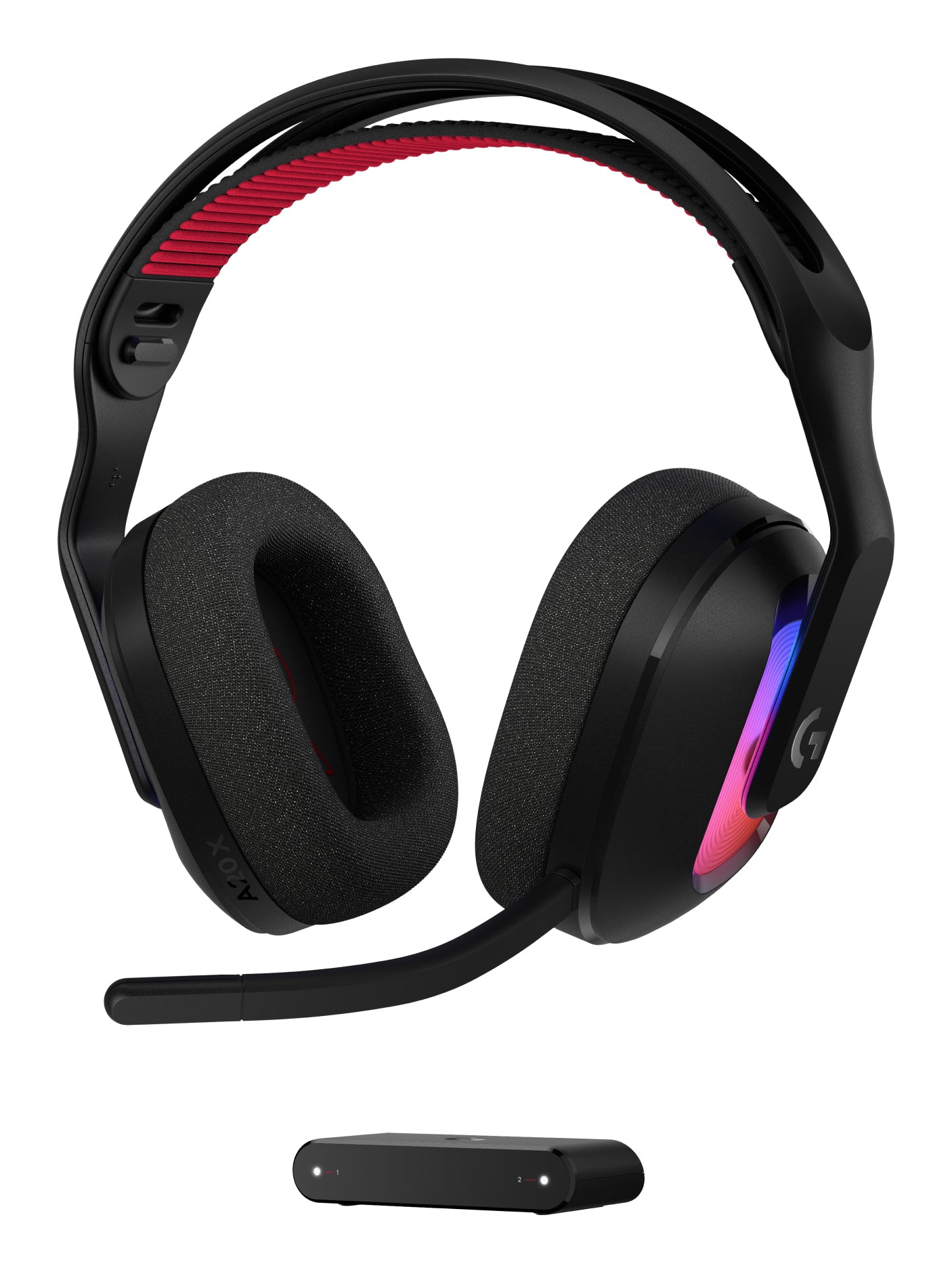 Logitech G Astro A20 X Gaming-Headset – Over-Ear, Kabel + BT, mit USB-A-Dongle, für PC, PS5, Xbox, Schwarz
