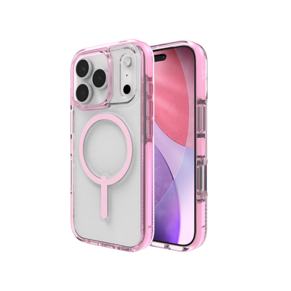 ZAGG Santa Cruz Snap Backcover – für Apple iPhone 17 Pro – Graphen, Pink, Transparent, bis 4 m Sturzsicher
