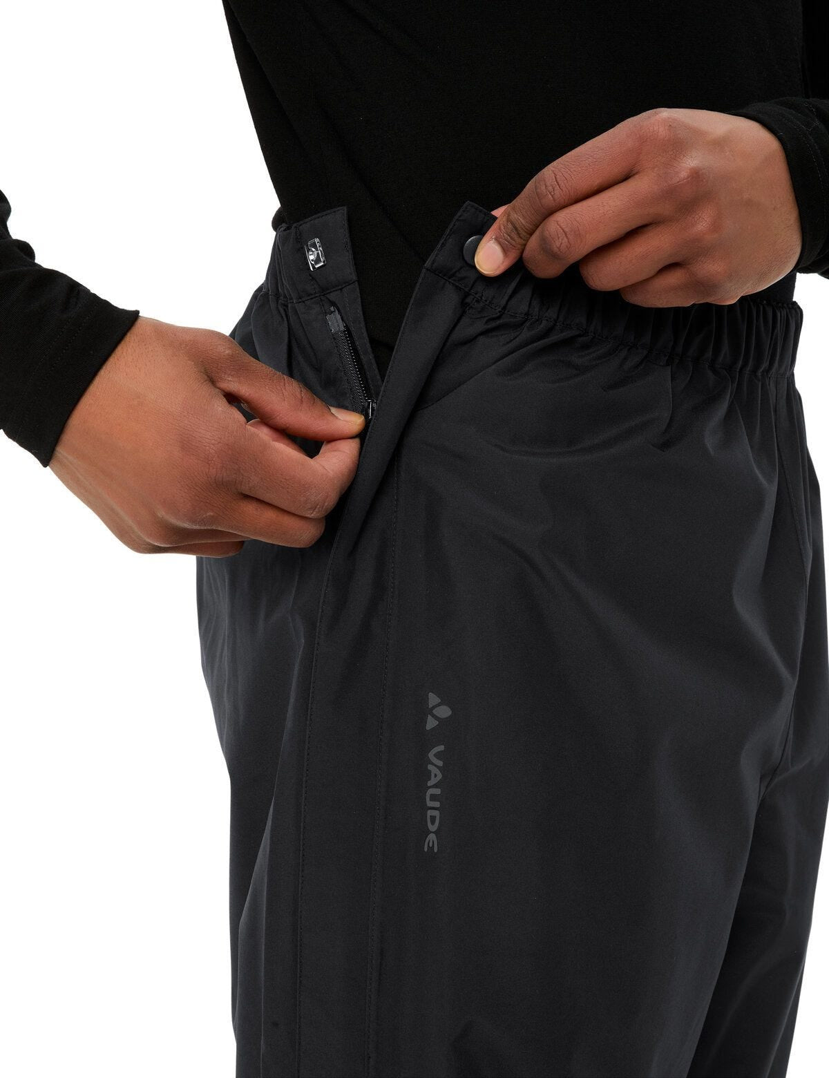 VAUDE Velohose – XXL – Schwarz, Polyester, wasserfest, winddicht, atmungsaktiv, reflektierend